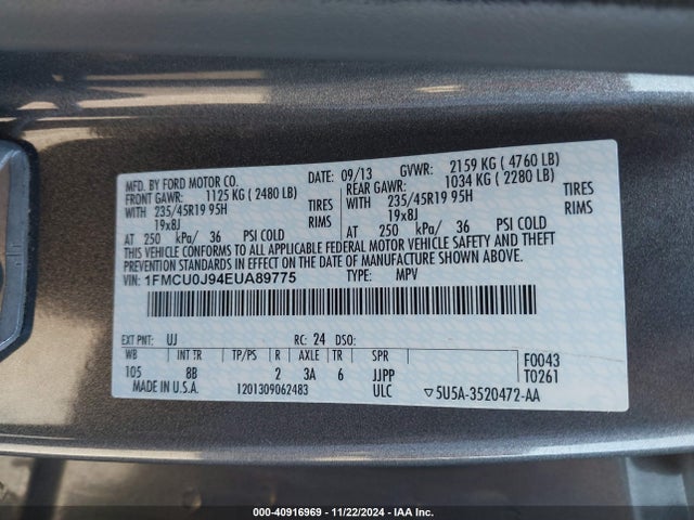 Ford Escape Titanium 2014 1FMCU0J94EUA89775 Image 9