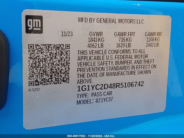 1G1YC2D48R5106742 Chevrolet Corvette Stingray Rwd  3lt