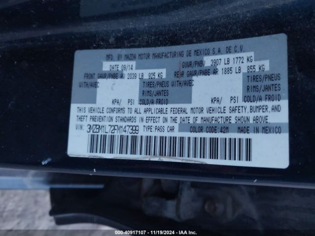 3MZBM1L72FM147399 Mazda Mazda3 I Touring