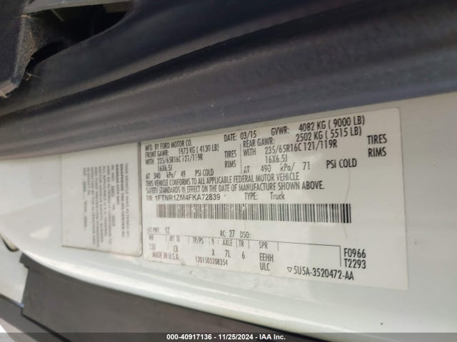 Ford Transit-250 2015 1FTNR1ZM4FKA72839 Image 9