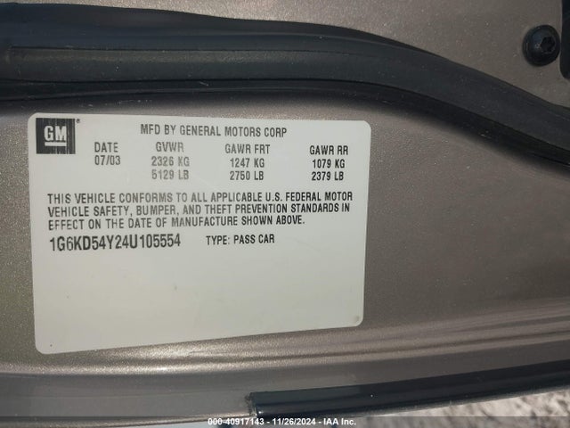 2004 CADILLAC DEVILLE 1G6KD54Y24U105554 Photo 8