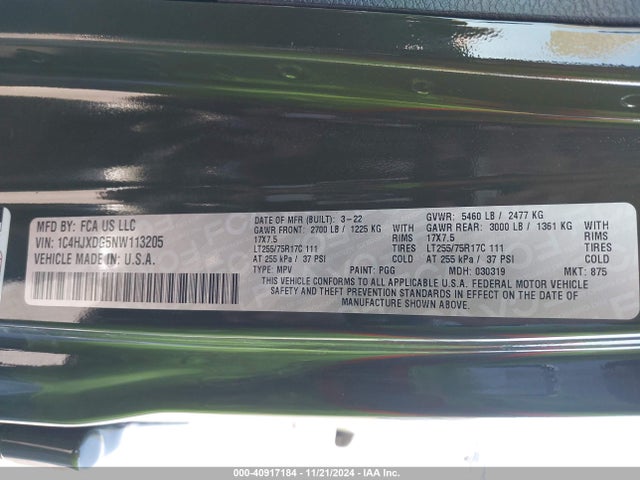 1C4HJXDG5NW113205 Jeep Wrangler Unlimited Willys 4x4