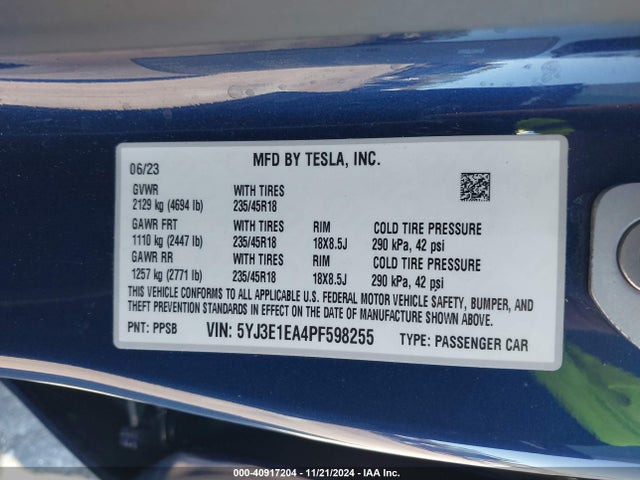 2023 TESLA MODEL 3 5YJ3E1EA4PF598255 Photo 8