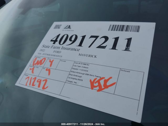 3FTTW8E36NRA49126 Ford Maverick Lariat