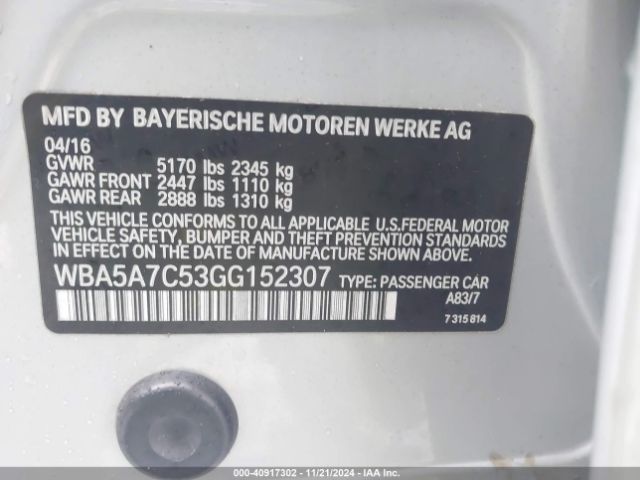 WBA5A7C53GG152307 BMW 528i Xdrive