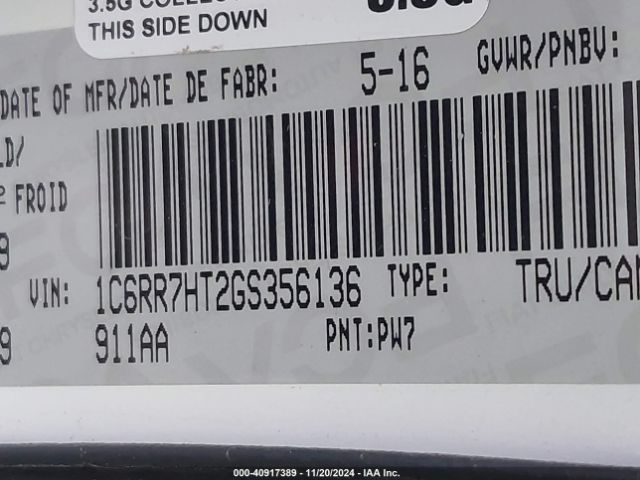 1C6RR7HT2GS356136 RAM 1500 Sport