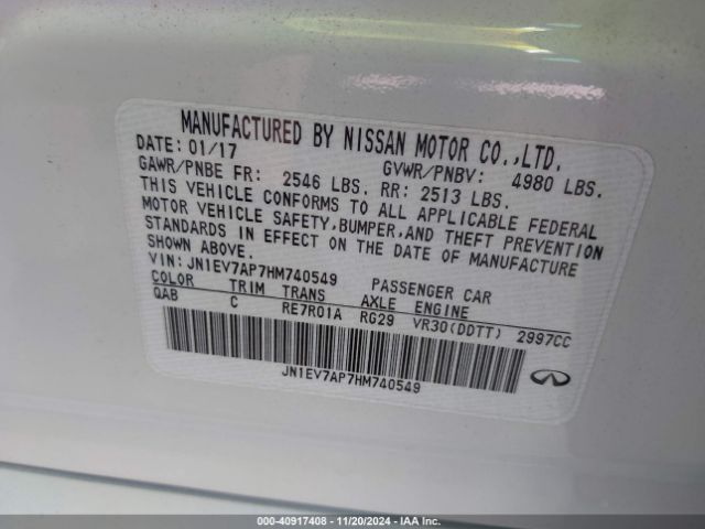 JN1EV7AP7HM740549 Infiniti Q50 3.0t Signature Edition