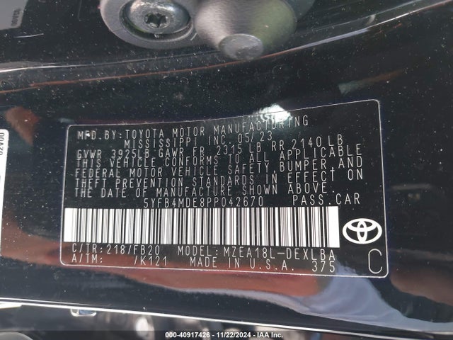 Toyota COROLLA LE 2023 5YFB4MDE8PP042670 Image 9