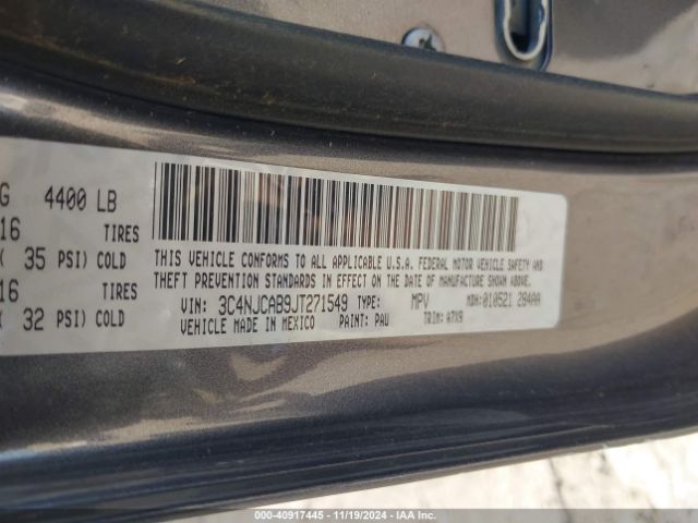 3C4NJCAB9JT271549 Jeep Compass Sport Fwd