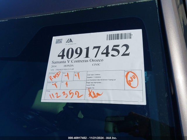Honda Civic Lx 2014 19XFB2F5XEE213149 Image 17
