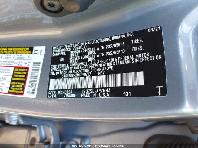 Toyota Highlander Xle 2021 5TDGZRBH7MS133403 Image 9