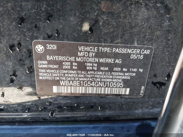WBA8E1G54GNU10595 BMW 320i