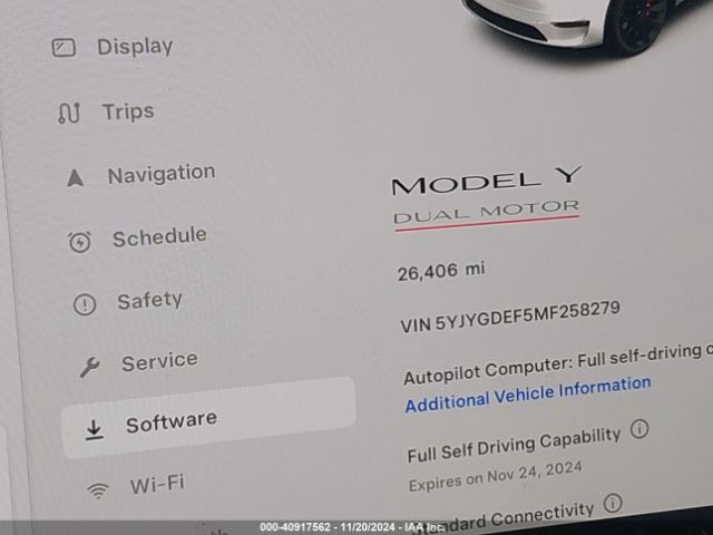 5YJYGDEF5MF258279 Tesla Model Y Performance Dual Motor All-wheel Drive