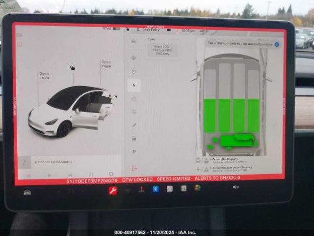 5YJYGDEF5MF258279 Tesla Model Y Performance Dual Motor All-wheel Drive