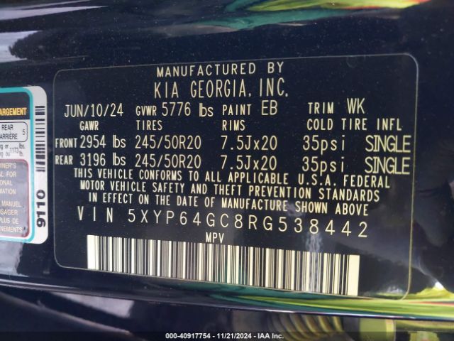 5XYP64GC8RG538442 KIA Telluride S