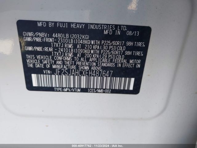 JF2SJAHCXEH487647 Subaru Forester 2.5i Limited