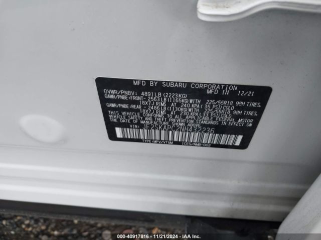 JF2SKAPC2NH432236 Subaru Forester Limited