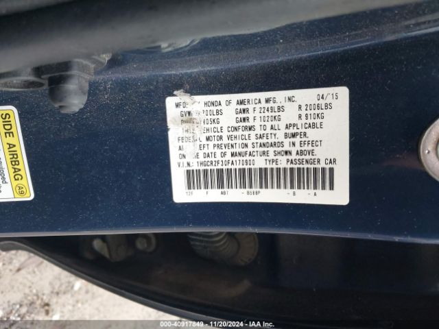 1HGCR2F30FA170900 Honda ACCORD LX