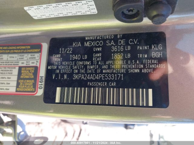 3KPA24AD4PE533171 KIA RIO S