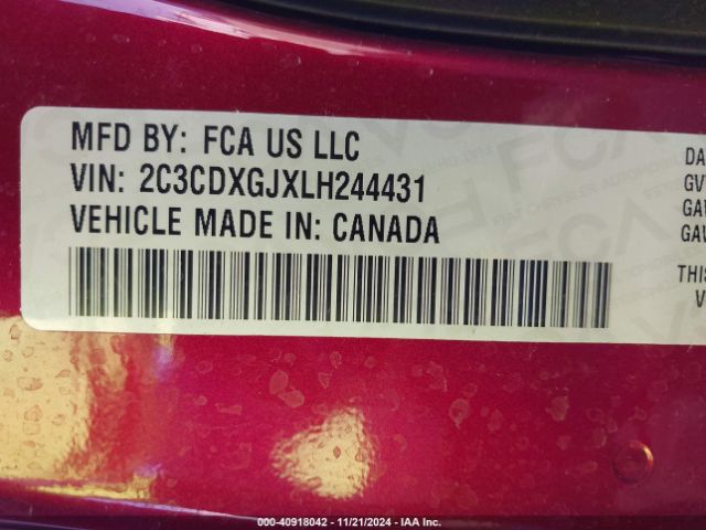2C3CDXGJXLH244431 Dodge Charger Scat Pack Rwd