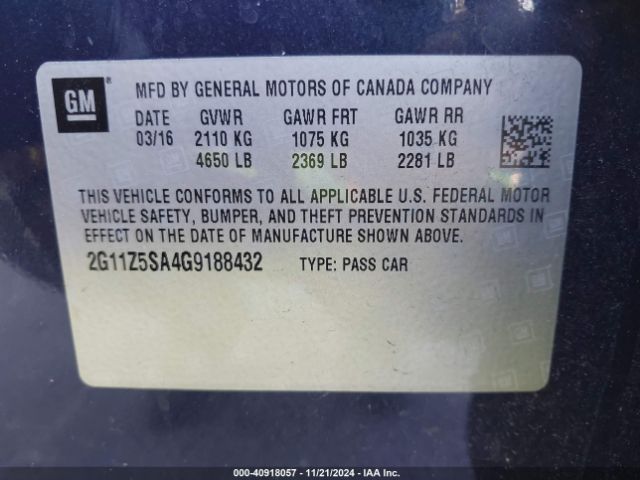 2G11Z5SA4G9188432 Chevrolet IMPALA LS