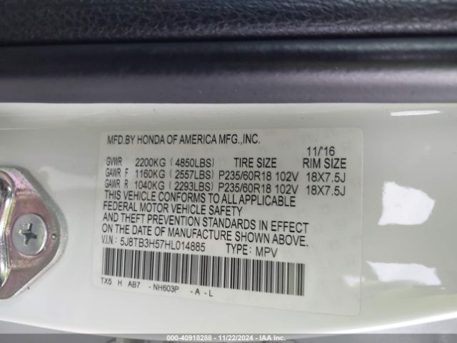 5J8TB3H57HL014885 Acura Rdx Technology   Acurawatch Plus Packages/w/technology Package