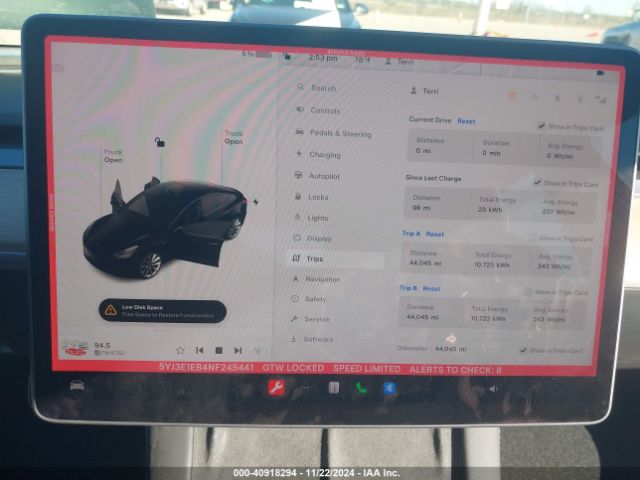 5YJ3E1EB4NF245441 Tesla Model 3 Long Range Dual Motor All-wheel Drive