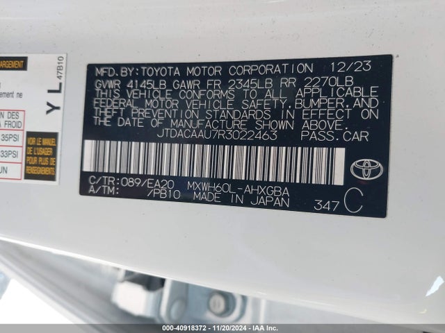 Toyota PRIUS XLE 2024 JTDACAAU7R3022463 Image 9