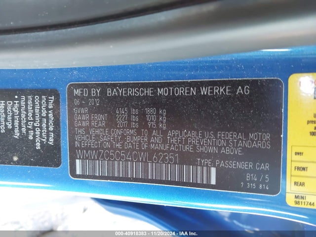 2012 MINI COOPER S COUNTRYMAN WMWZC5C54CWL62351 Photo 8