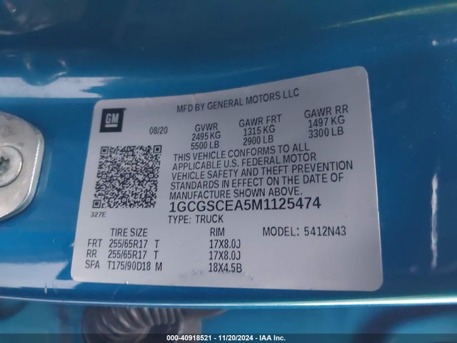 1GCGSCEA5M1125474 Chevrolet Colorado 2wd  Short Box Lt