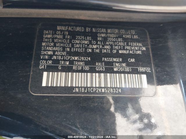 JN1BJ1CP2KW528324 Nissan Rogue Sport S