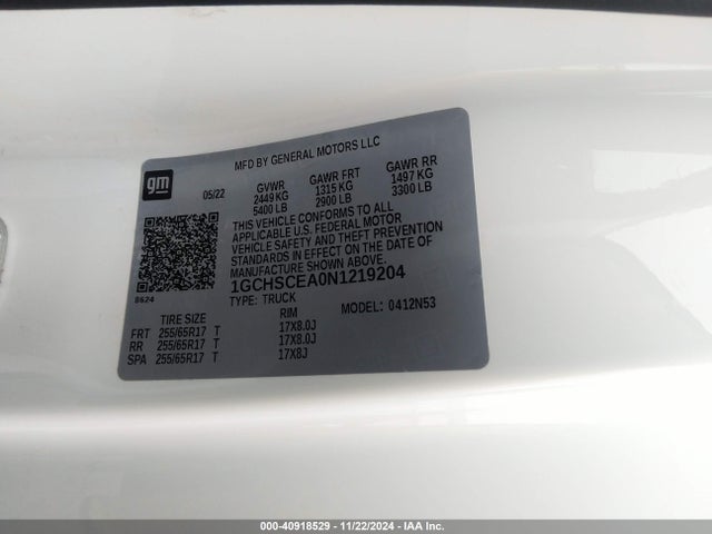 1GCHSCEA0N1219204 Chevrolet Colorado 2wd  Long Box Lt