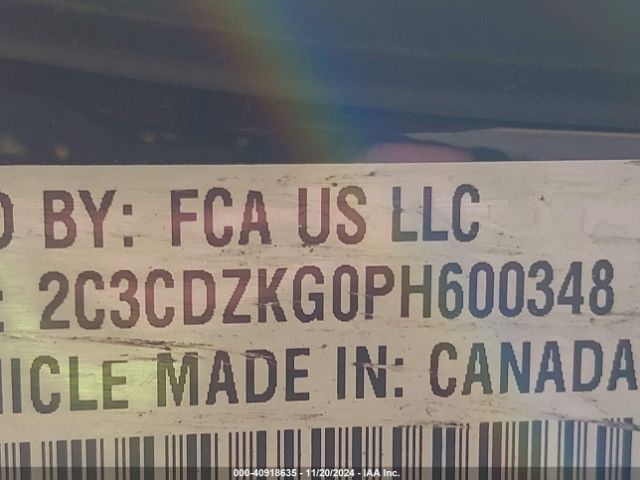 2C3CDZKG0PH600348 Dodge Challenger Gt Awd