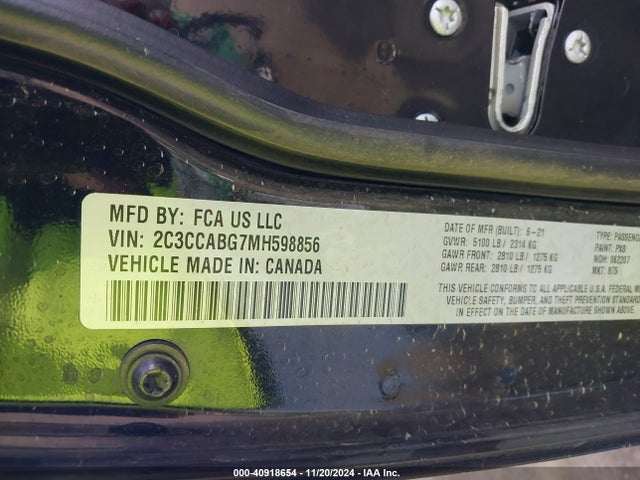 Chrysler 300 300s 2021 2C3CCABG7MH598856 Image 9