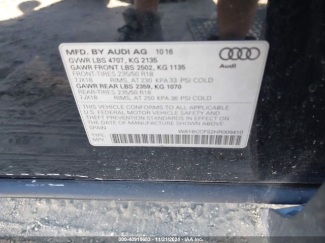 WA1BCCFS2HR009410 Audi Q3 2.0t Premium
