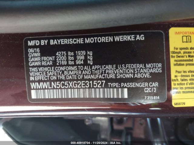 WMWLN5C5XG2E31527 Mini Clubman Cooper