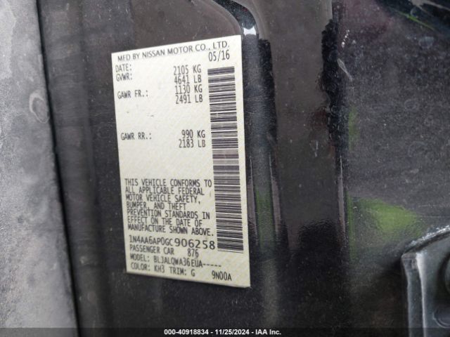 1N4AA6AP0GC906258 Nissan Maxima 3.5 S