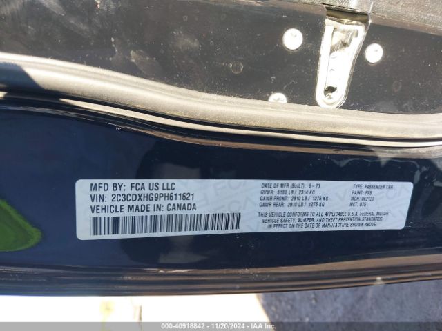 2C3CDXHG9PH611621 Dodge CHARGER GT
