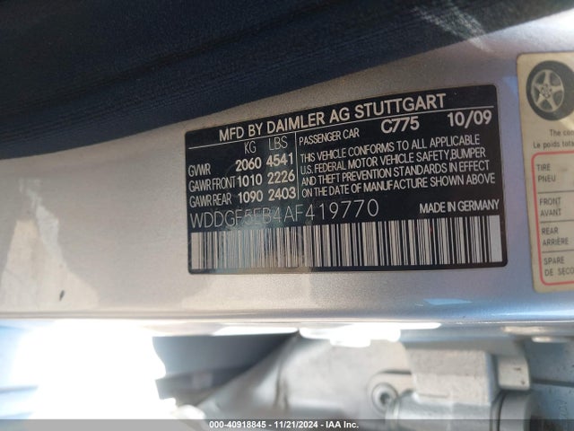40918845 :رقم المزاد ، WDDGF5EB4AF419770 vin ، 2010 Mercedes-benz C 300 Luxury/sport مزاد بيع
