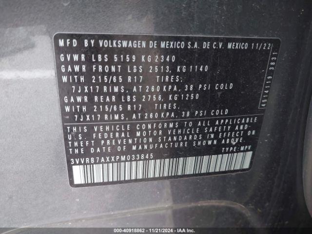 2023 VOLKSWAGEN TIGUAN 3VVRB7AXXPM033845 Photo 8