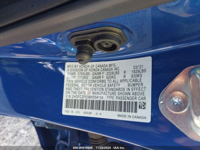 2HGFC2F63MH554158 Honda Civic Lx
