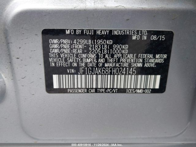 JF1GJAK68FH024145 Subaru Impreza 2.0i Premium
