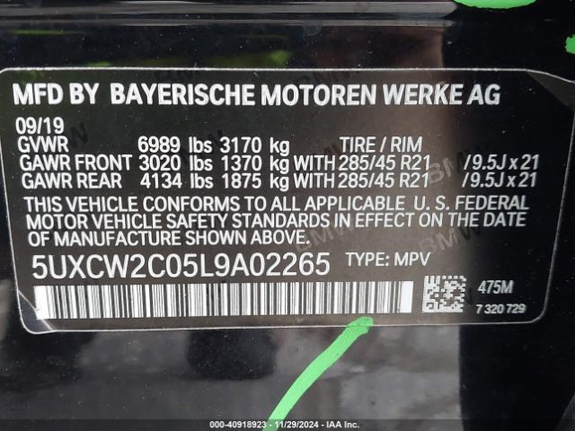 5UXCW2C05L9A02265 BMW X7 Xdrive40i