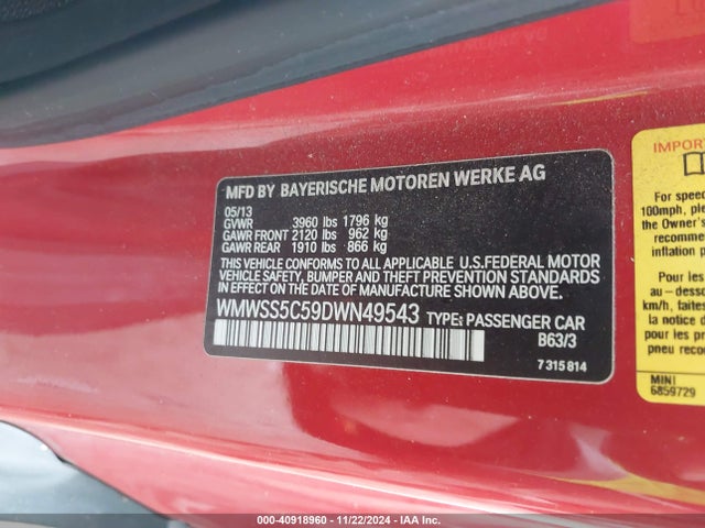 2013 MINI PACEMAN WMWSS5C59DWN49543 Photo 8