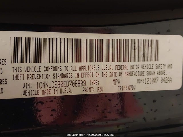 1C4NJDEB0ED706809 Jeep Compass Latitude