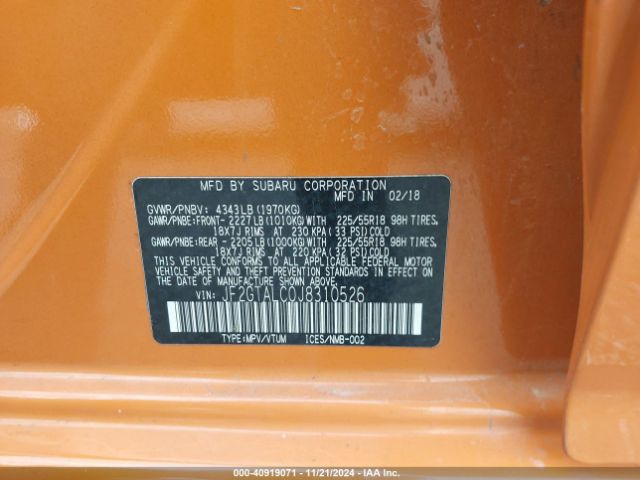 JF2GTALC0J8310526 Subaru Crosstrek 2.0i Limited
