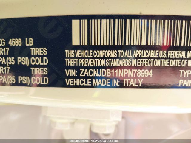 ZACNJDB11NPN78994 Jeep Renegade Latitude 4x4