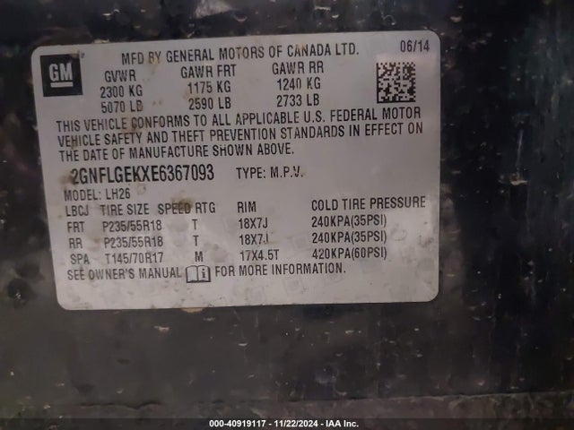 Chevrolet Equinox 2lt 2014 2GNFLGEKXE6367093 Image 9