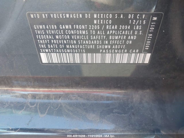 3VW5T7AU5GM036715 Volkswagen Golf Gti Se 4-door