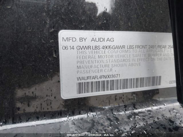 WAUFFAFL4FN003671 Audi A4 2.0t Premium